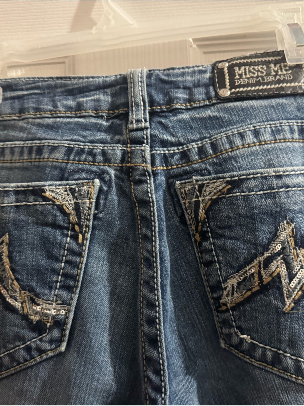 Miss Me Womens Dark Blue Denim Jeans size 30 boot cut